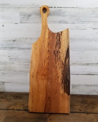 Ash charcuterie and cheese board upright