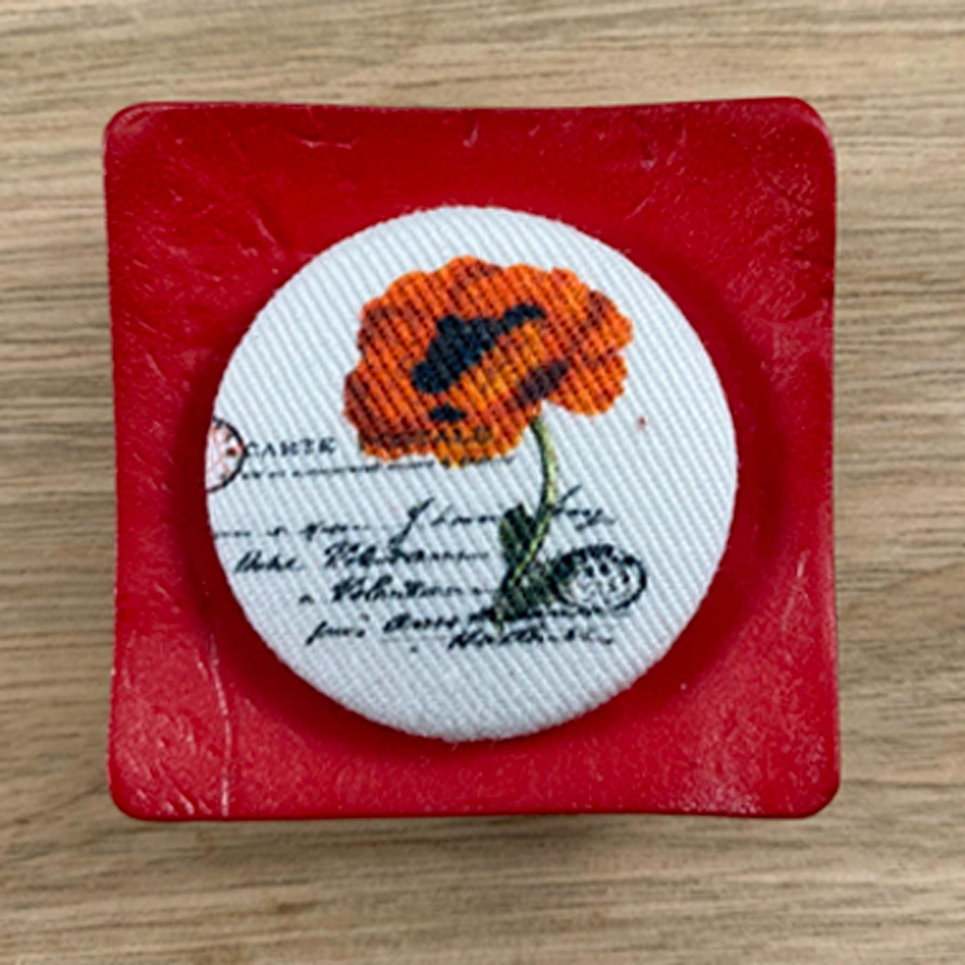 red poppies magnetic shawl scarf pin