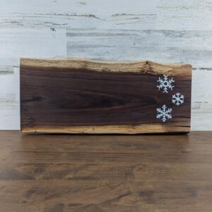 Black Walnut Charcuterie and Cutting Board with Snowflakes