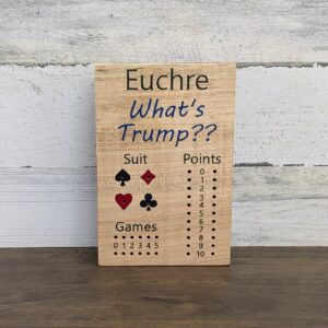 Euchre score board what's trump