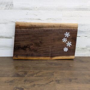 Snowflake Charcuterie and Cutting Board- Black Walnut