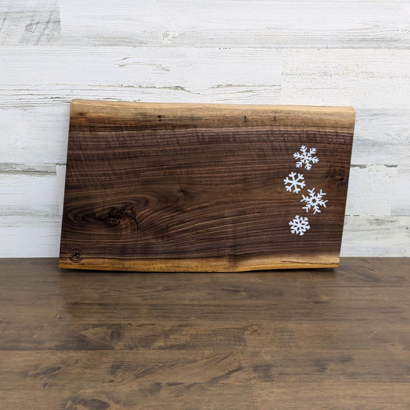 Snowflake Charcuterie and Cutting Board- Black Walnut