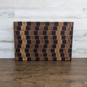 end grain cutting board optical illusion