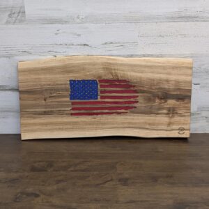 Large hickory american flag charcuterie and cutting board front