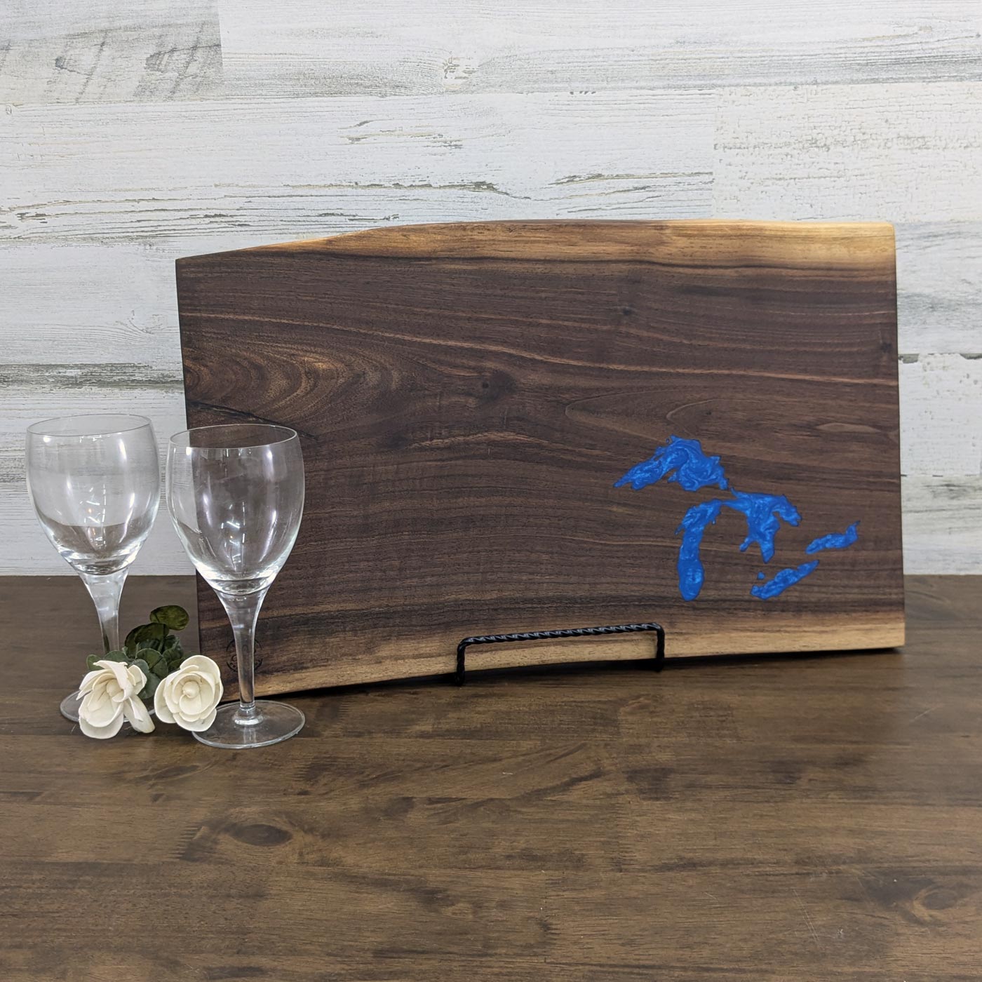 Great Lakes Black Walnut Charcuterie and Cutting Board stand